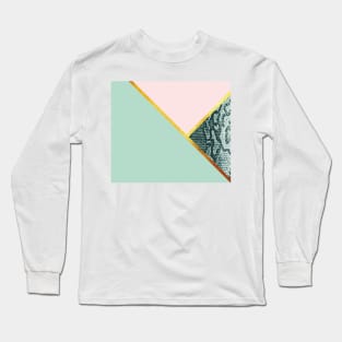 Copy of Abstract snake print, color blocking green Long Sleeve T-Shirt